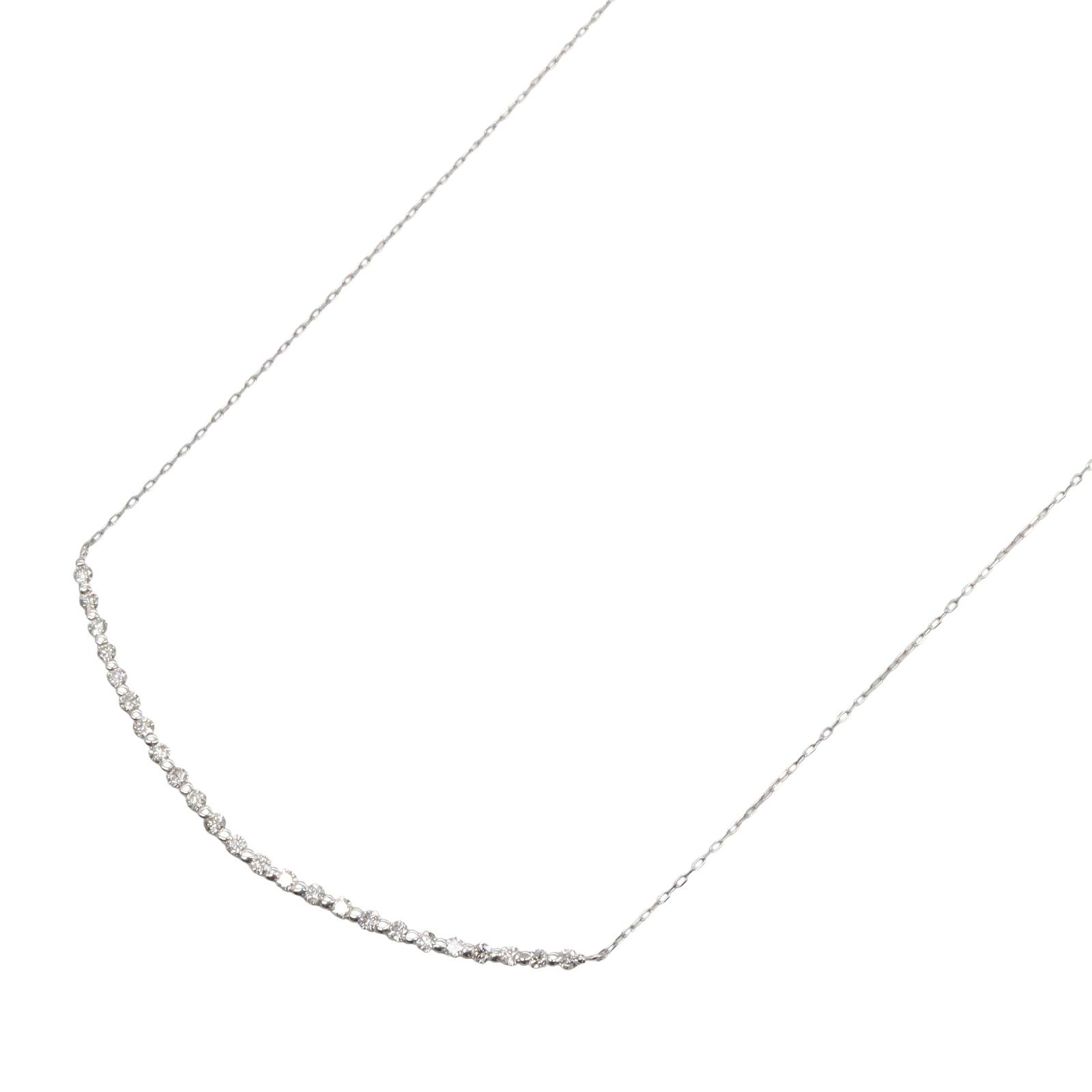 ジュエリー JEWELRY ネックレス ダイヤモンド ネックレス ﾀﾞｲﾔ 2.6g 首回り42|45.5cm Pt900プラチナ Pt850プラチナ ネックレス レディース Used A