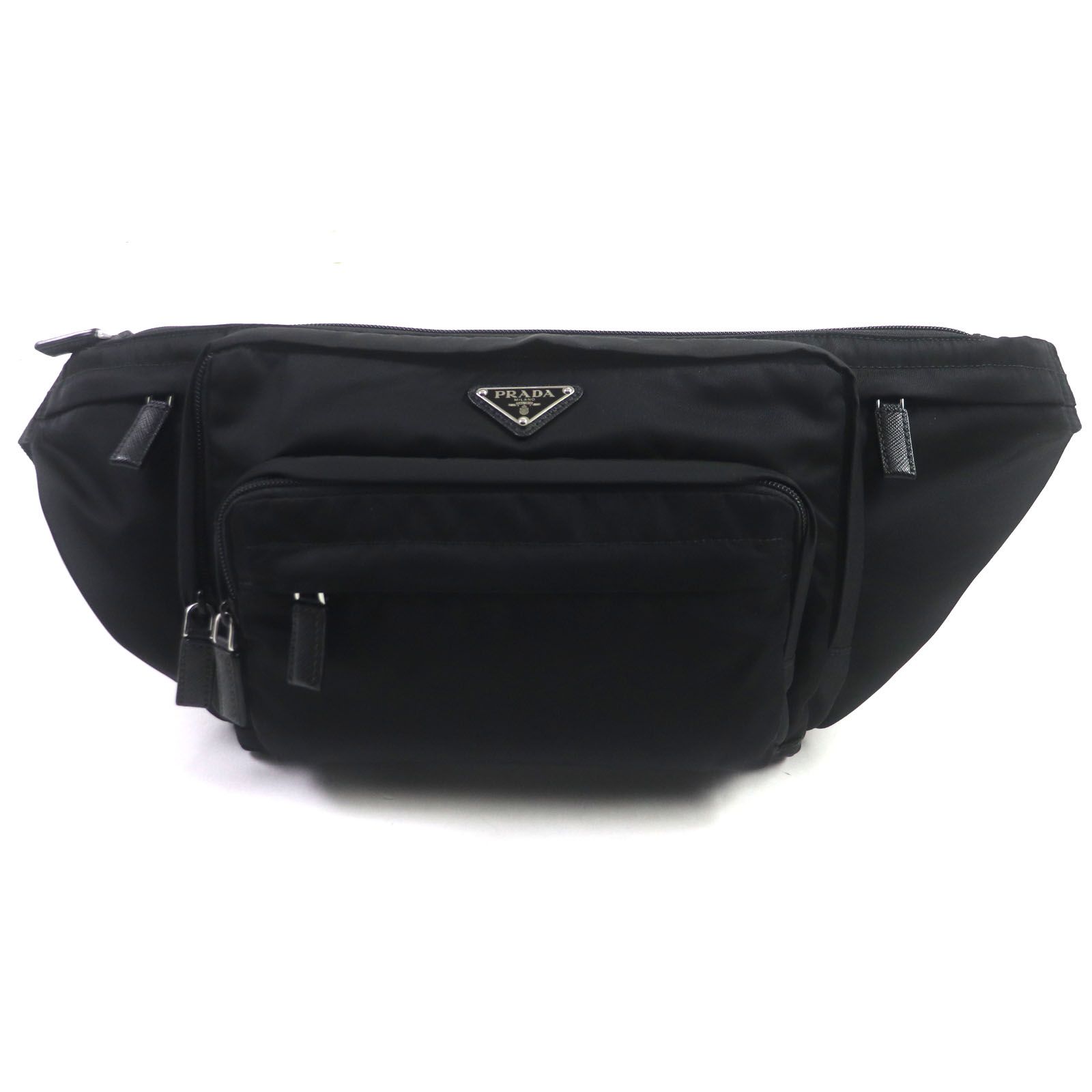 美品】プラダ【PRADA】ナイロン ベルトバッグ トライアングルロゴ  