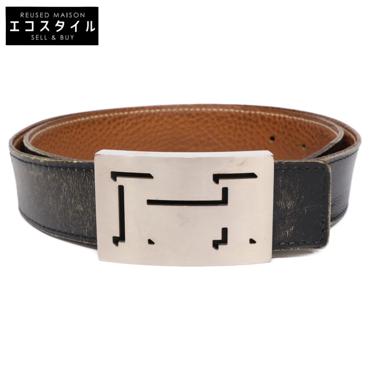 HERMES エルメス ラッキーメタルバックル □H刻 カーフ 80