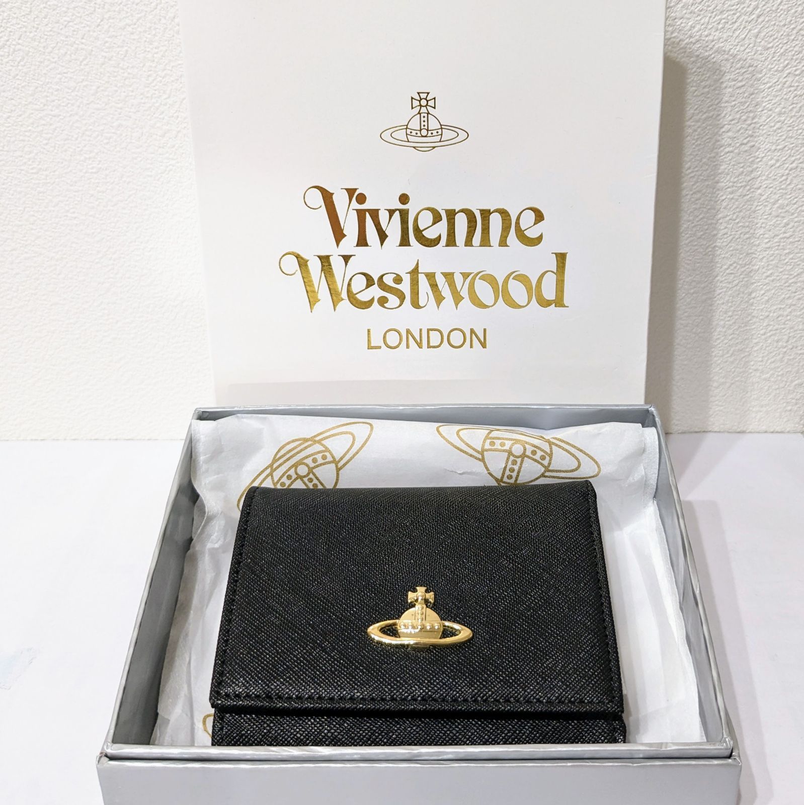 新品 未使用】 Vivienne Westwood 折り財布 レザー ブラック 黒 - メルカリ