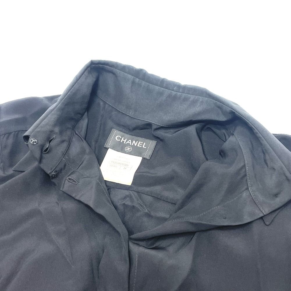 シャネル P52246 15B ブラウス 長袖シャツ シルク ブラック