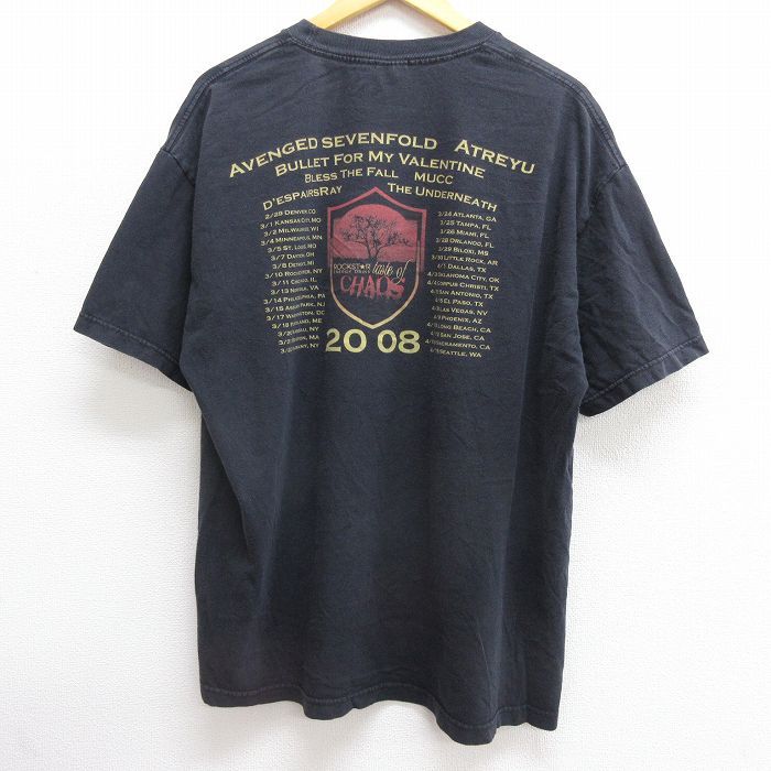XL/古着 半袖 ビンテージ ロック バンド Tシャツ メンズ 00s ロックスターテイストオブカオス アベンジドセブンフォールド アヴェンジ -  メルカリ