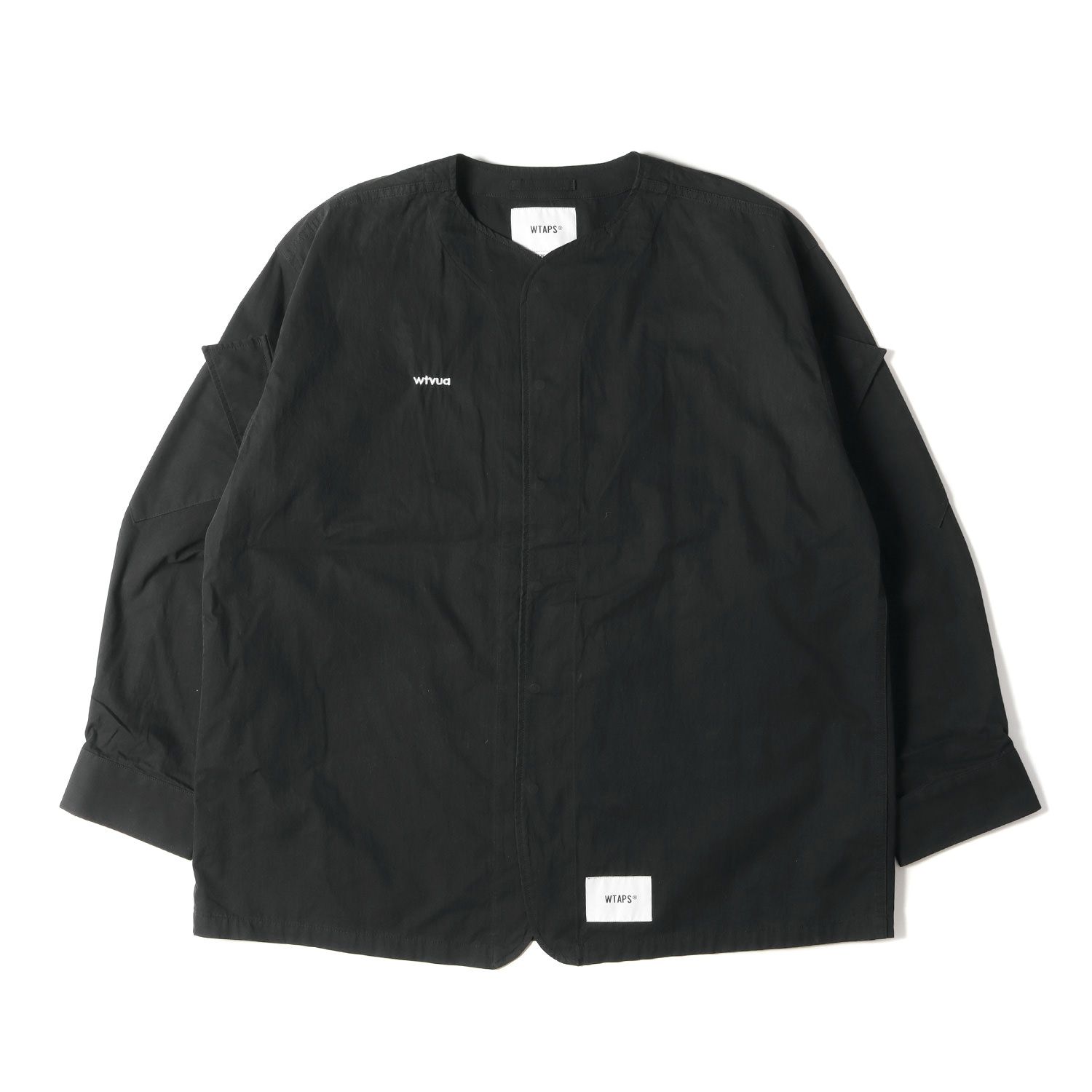 WTAPS ダブルタップス ジャケット サイズ:L 22SS クロスボーン ノーカラー ミリタリー シャツ ジャケット SCOUT / LS /  NYCO. TUSSAH ブラック 黒 アウター ブルゾン コート - メルカリ