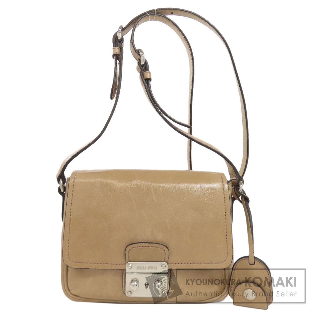 MIUMIU ミュウミュウ ロゴ ショルダーバッグ レザー レディース