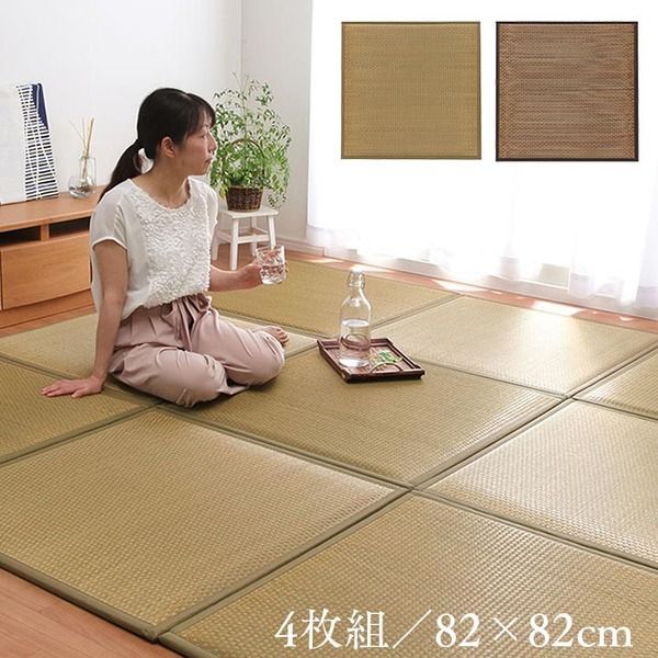日本製 い草 ユニット畳/置き畳  中材：低反発ウレタン＋フェルト 軽量 弾力性 システム畳 国産