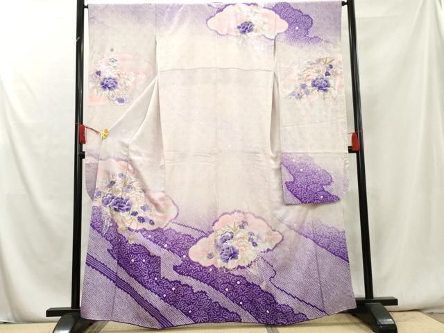 平和屋着物□豪華振袖 駒刺繍 絞り 花鼓文 暈し染め 金銀糸 銀彩