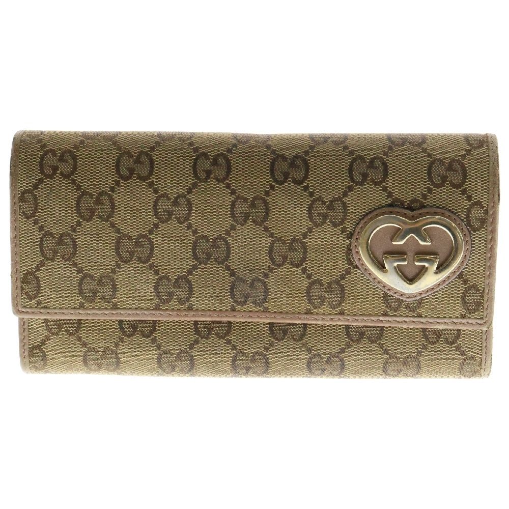 GUCCI (グッチ) GG キャンバス ラブリーハート ロングウォレット
