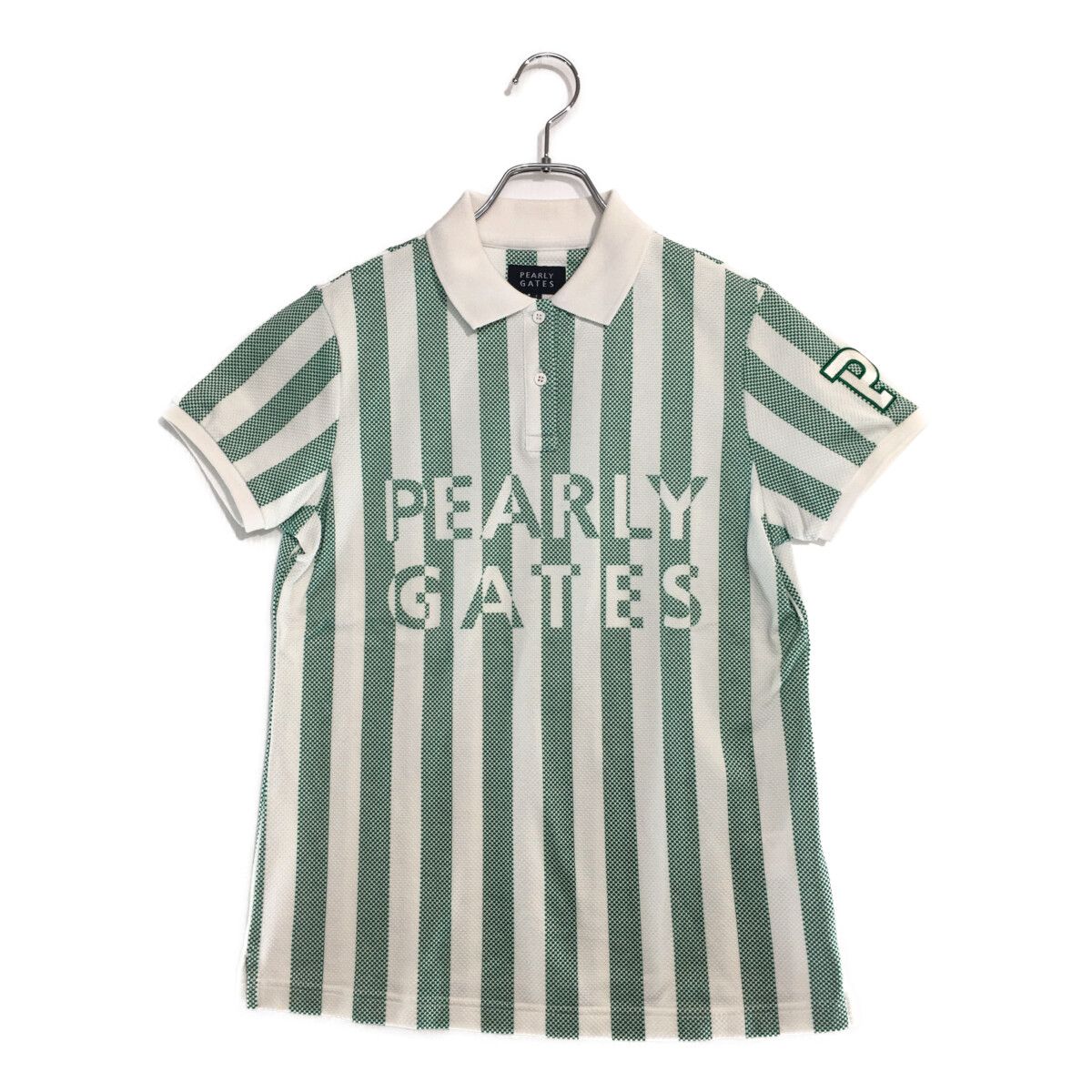 PEARLY GATES パーリーゲイツ ポロシャツ ストライプ グレー M サイズ