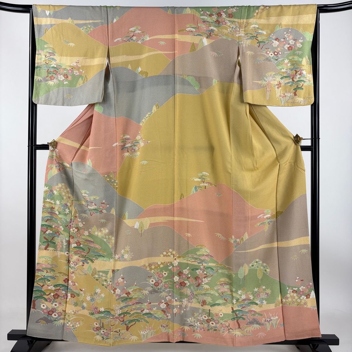 袋帯 振袖用 仕立て上り 正絹 六通 金 桜と流水 芯なし 435cm | 女性