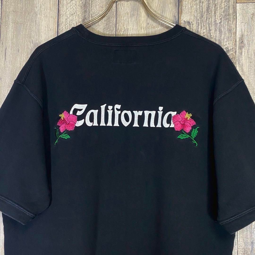 STUSSY stussy ステューシー 両面 刺繍 スウェット 半袖 Tシャツ TEE L 