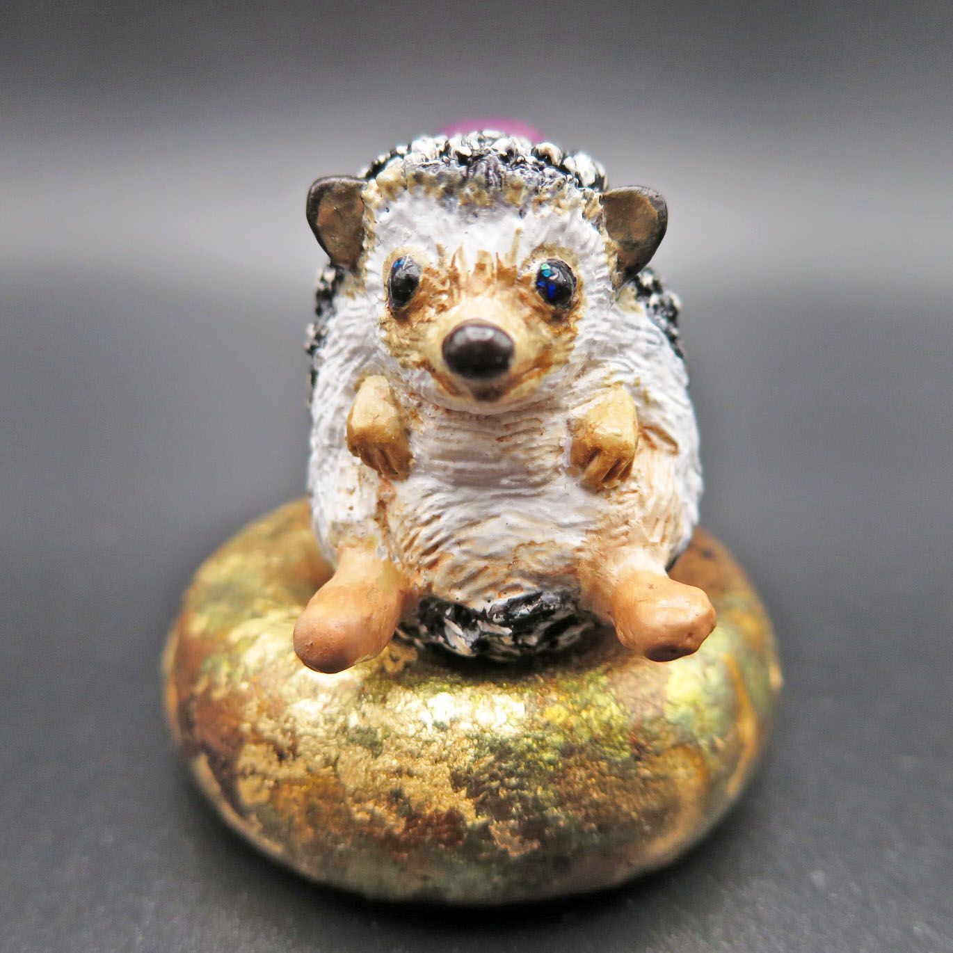 うちの子 瞳きらきら 動物リング （ ハリネズミ ）【 12号