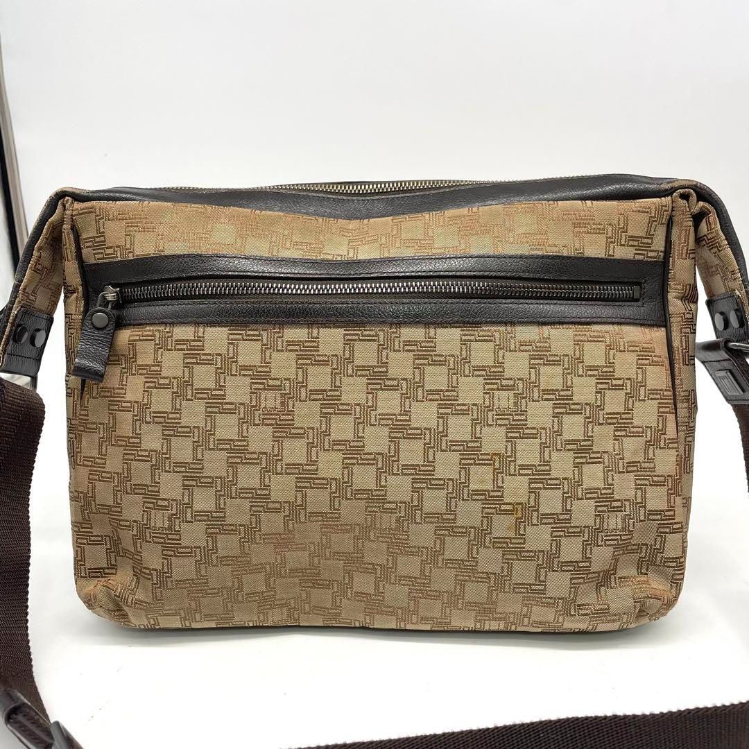 dunhill ダンヒル メッセンジャーバッグ 斜め掛け ディーエイト柄 総柄 A4 キャンバス ベージュ