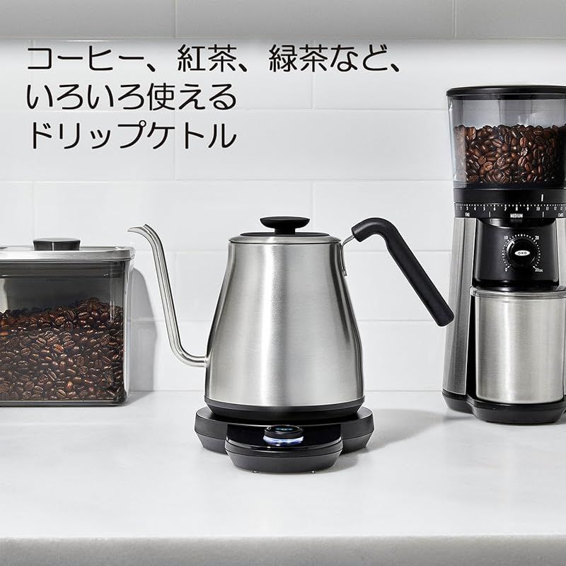 OXO 電気ケトル コーヒー ドリップ ケトル 1.0L 温度調節 保温機能 タイマー付き 1