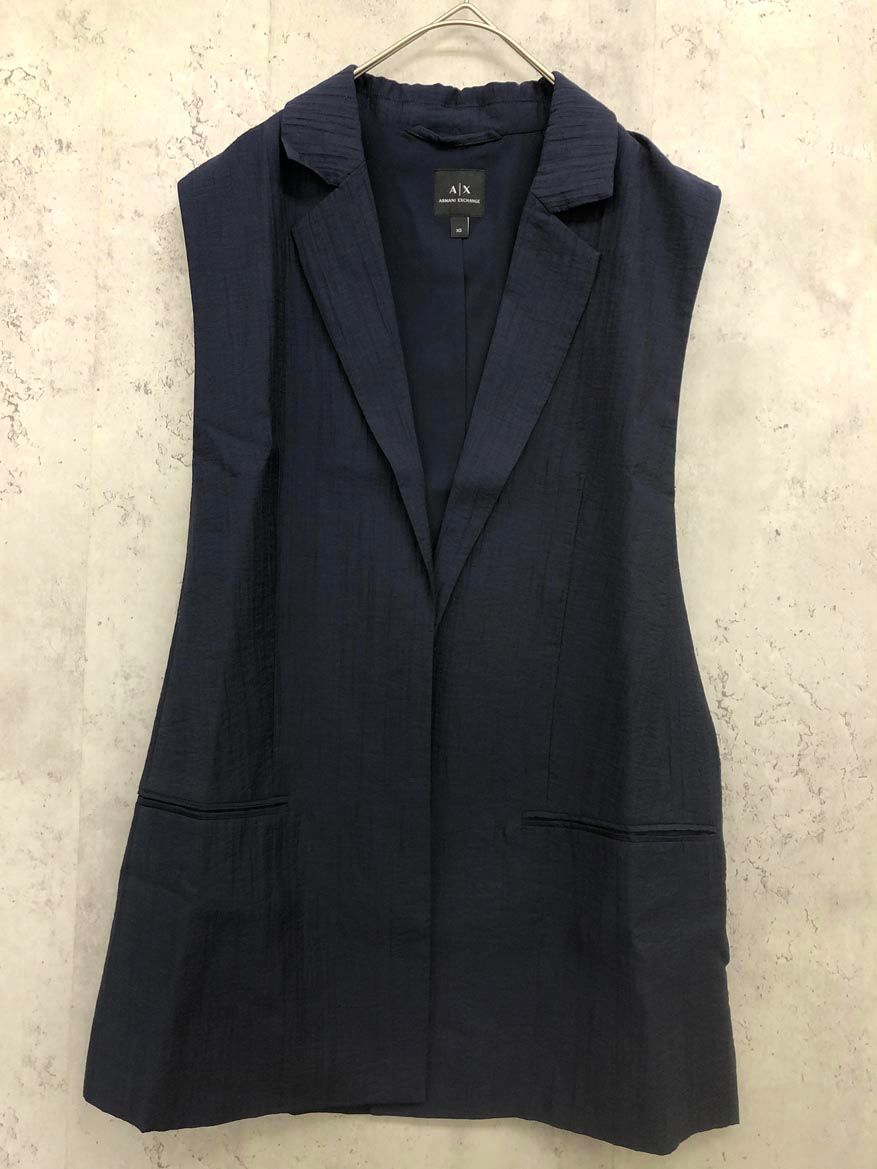 ARMANI EXCHANGE アルマーニエクスチェンジ 3RYQ32-YN3KZ ジレ ベスト sizeXS 165|84A |濃紺 ◎レディース