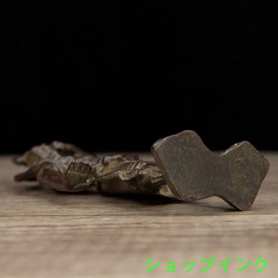 铜器 開運 仏像 仁王像 金剛力士像一式 招財 置物 工芸品 極上彫