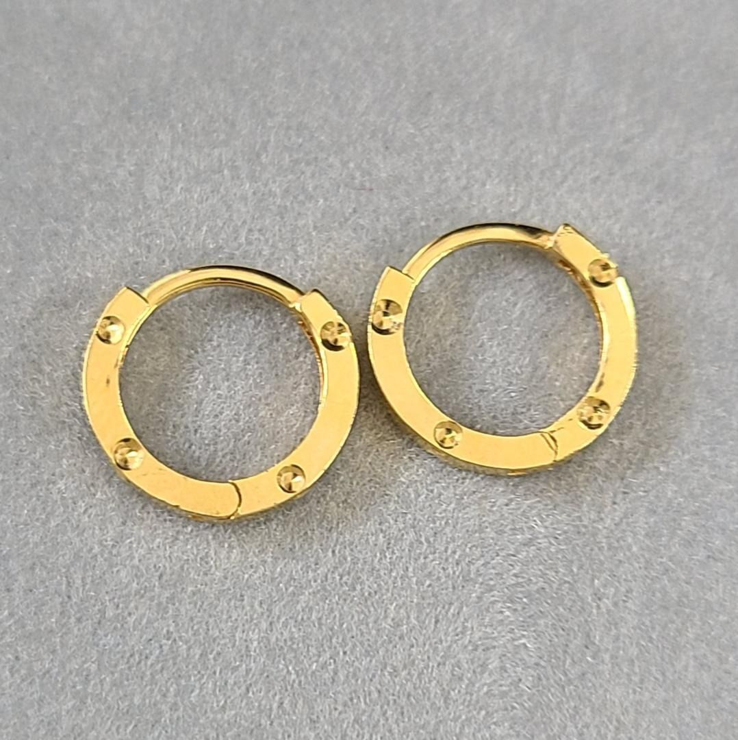18金 K18 YG イエローゴールド フープ ピアス 中折れ式