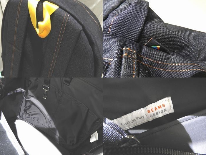 美品 BEAMS × Google Play コラボリュック バッグ ◇ ブラック