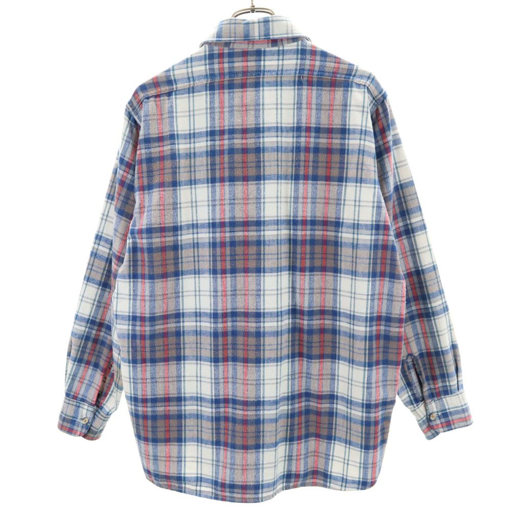 Woolrich Mサイズ 青黒ブロックチェックネルシャツ 古着 ネイビータグ