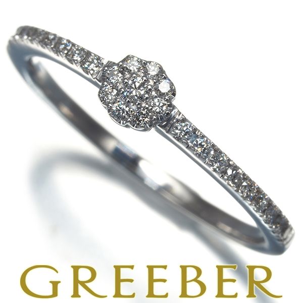 ベルシオラ リング ダイヤ ダイヤモンド 0.14ct フラワー 12号 K18WG  