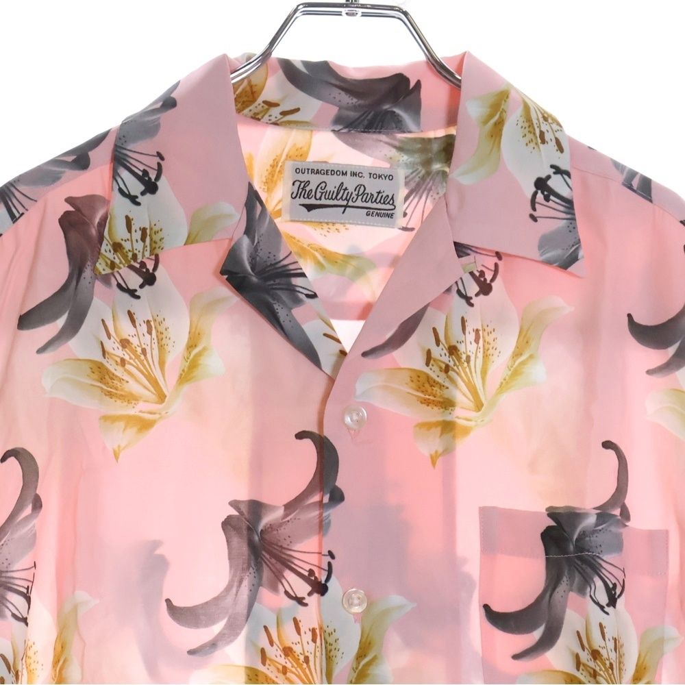 ワコマリア 半袖シャツ サイズXL ピンク WACKO MARIA (ワコマリア) HAWAIIAN SHIRT S/S 百合プリント