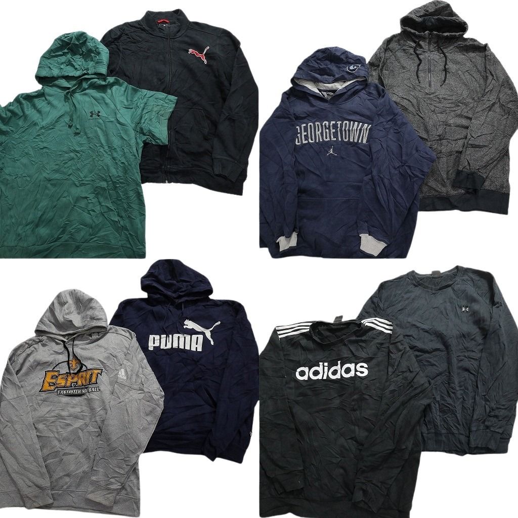 古着卸 まとめ売り スポーツブランドMIX スウェット 8枚セット (メンズ XL /2XL ) アンダーアーマー ジョーダン アディダス プーマ MW1317