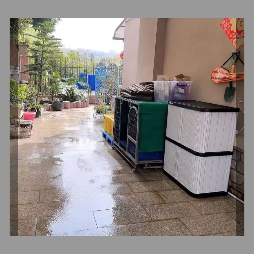 ベランダロッカー屋外ガーデン日除け雨除け工具棚和風屋外庭園収納整理棚