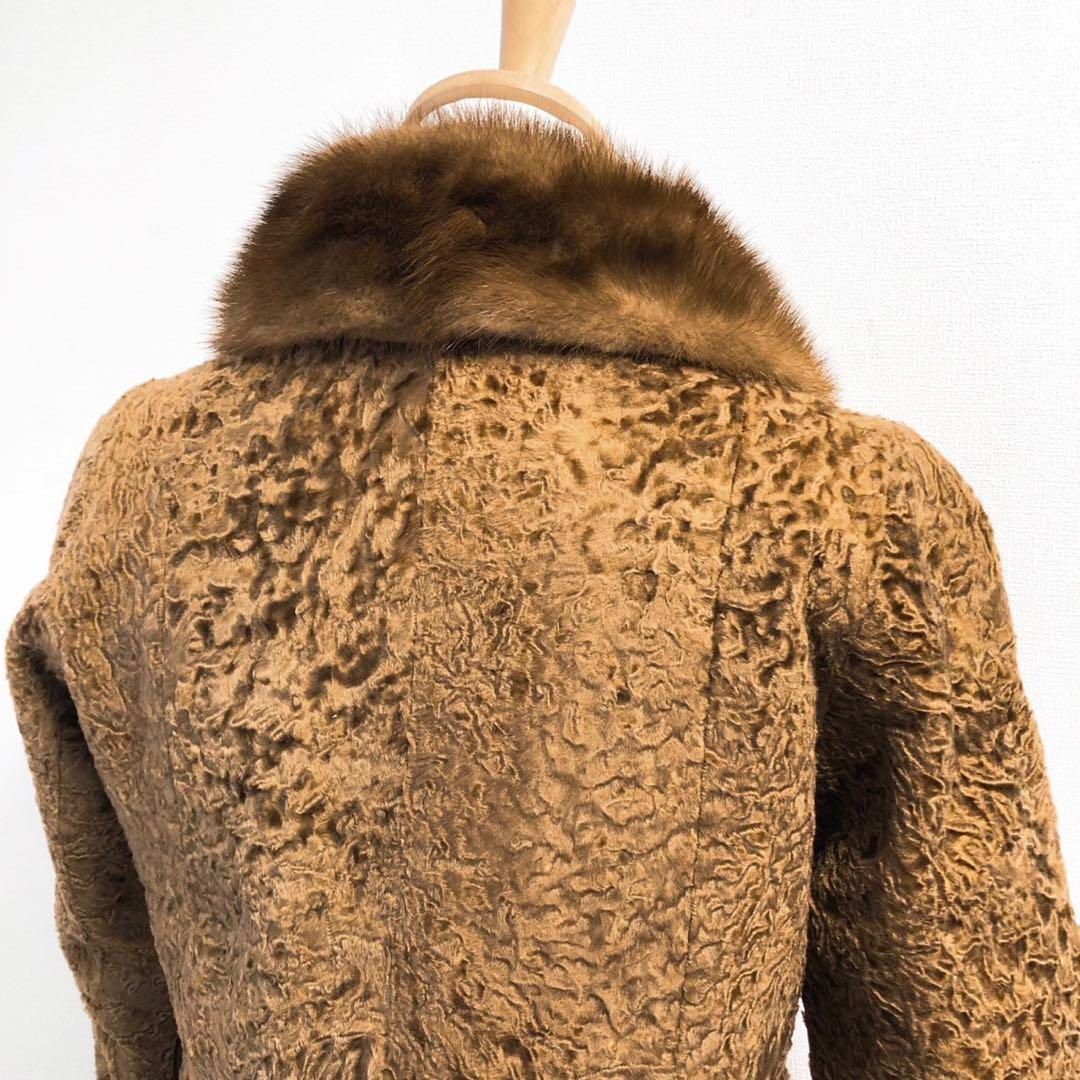 極美品 LUPIAN FUR 毛皮 ファーコート リアル ブラウン サイズ11 