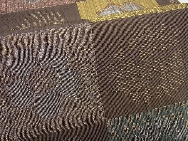 平和屋本店□極上 洛風林 工芸帯地 九寸名古屋帯 市松花文 逸品 未使用  