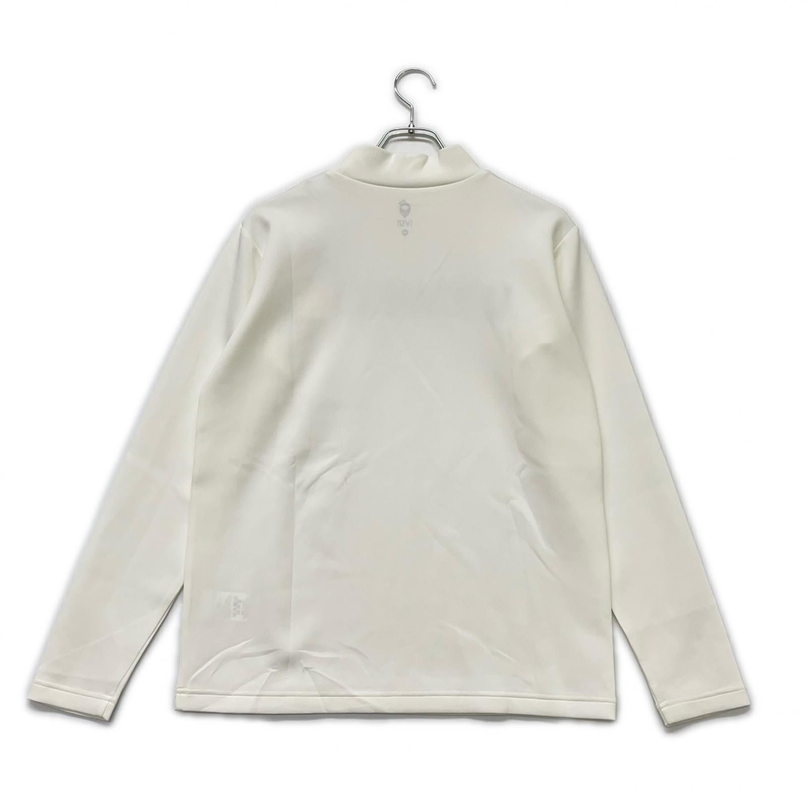 【高級品】 メンズ ヴィ トゥエルヴ V12 長袖シャツ M 白 モックネック ストレッチ シンプル ロゴプリント 毎日がバーゲンセール！