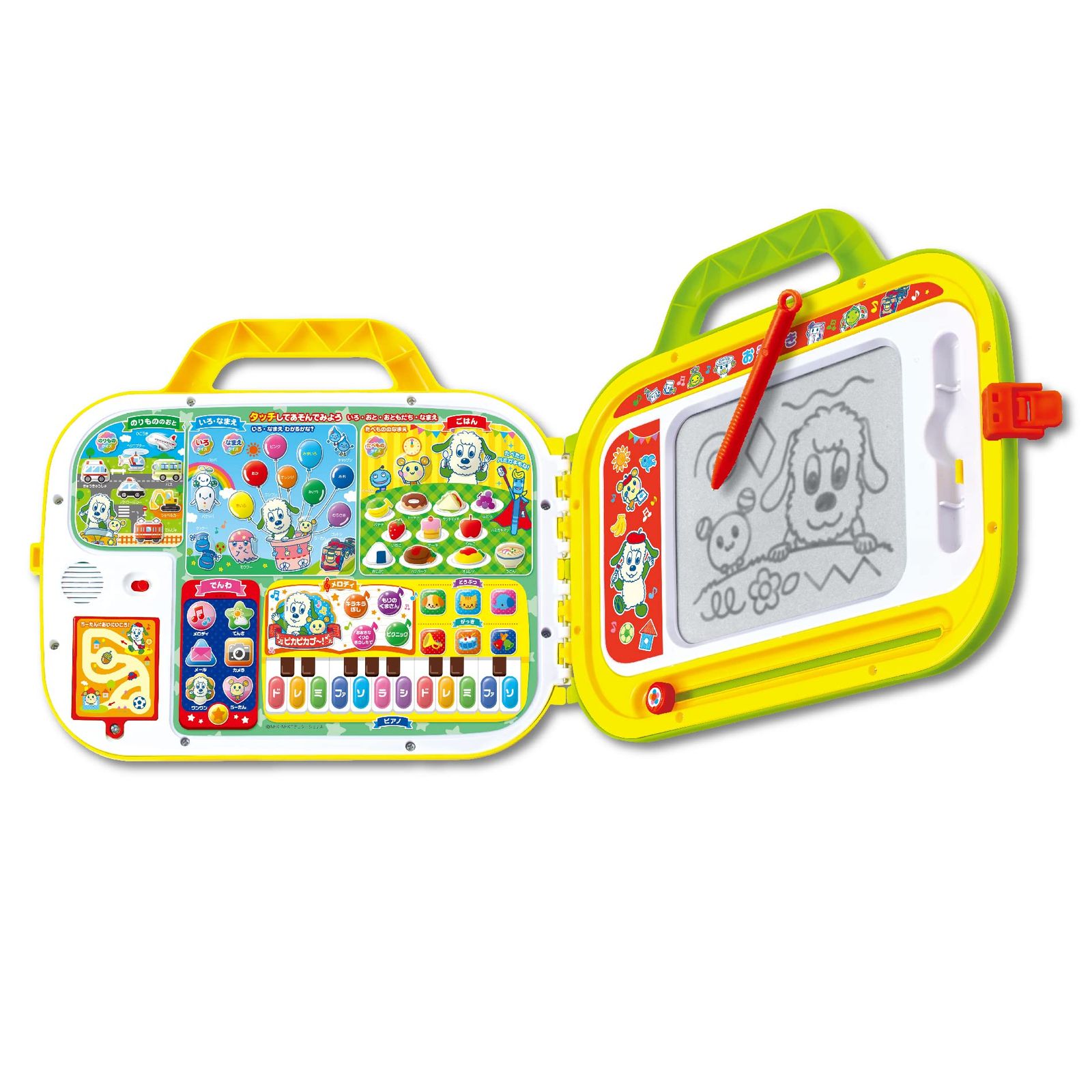 新着商品 ジョイパレット JOYPALETTE ワンワンとうーたん クイズにおえかき!ミュージック! タッチでおしゃべり レッスンバッグ ピカピカブ~! バージョン 32x37x6cm プラスチック