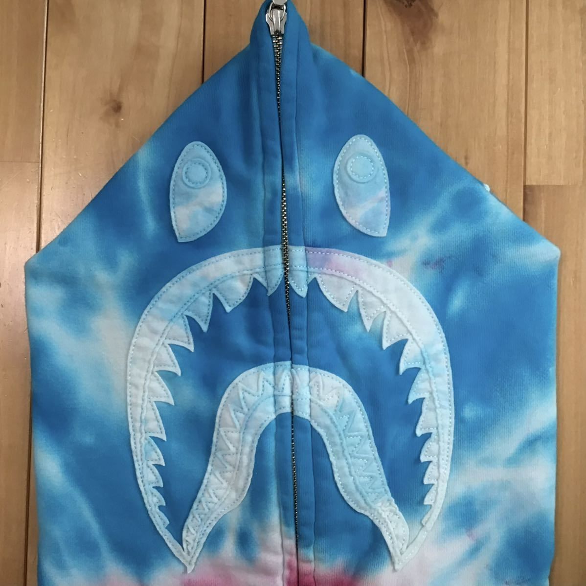 タイダイ シャーク パーカー Lサイズ shark full zip hoodie TIE DYE a bathing ape bape エイプ  ベイプ アベイシングエイプ PONR