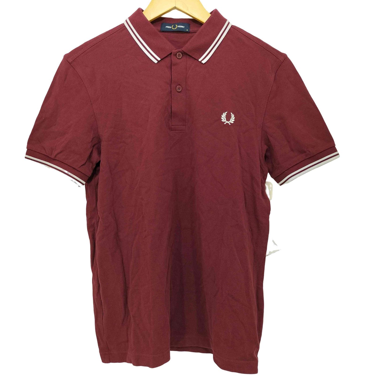 フレッドペリー FRED PERRY ロゴ刺繍 ショートスリーブ ポロシャツ メンズ import：M 