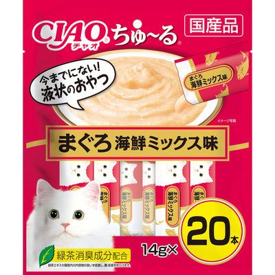 いなば CIAO ちゅーる まぐろ 海鮮ミックス味 14g×20本入り 1ケース16袋