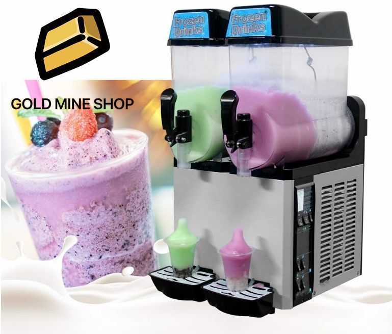 業務用スムージーマシン 冷凍飲料メーキングマシン クーリングスラッシュメーキングマシン アイススラッシュフリーザー 2x12Lタンク