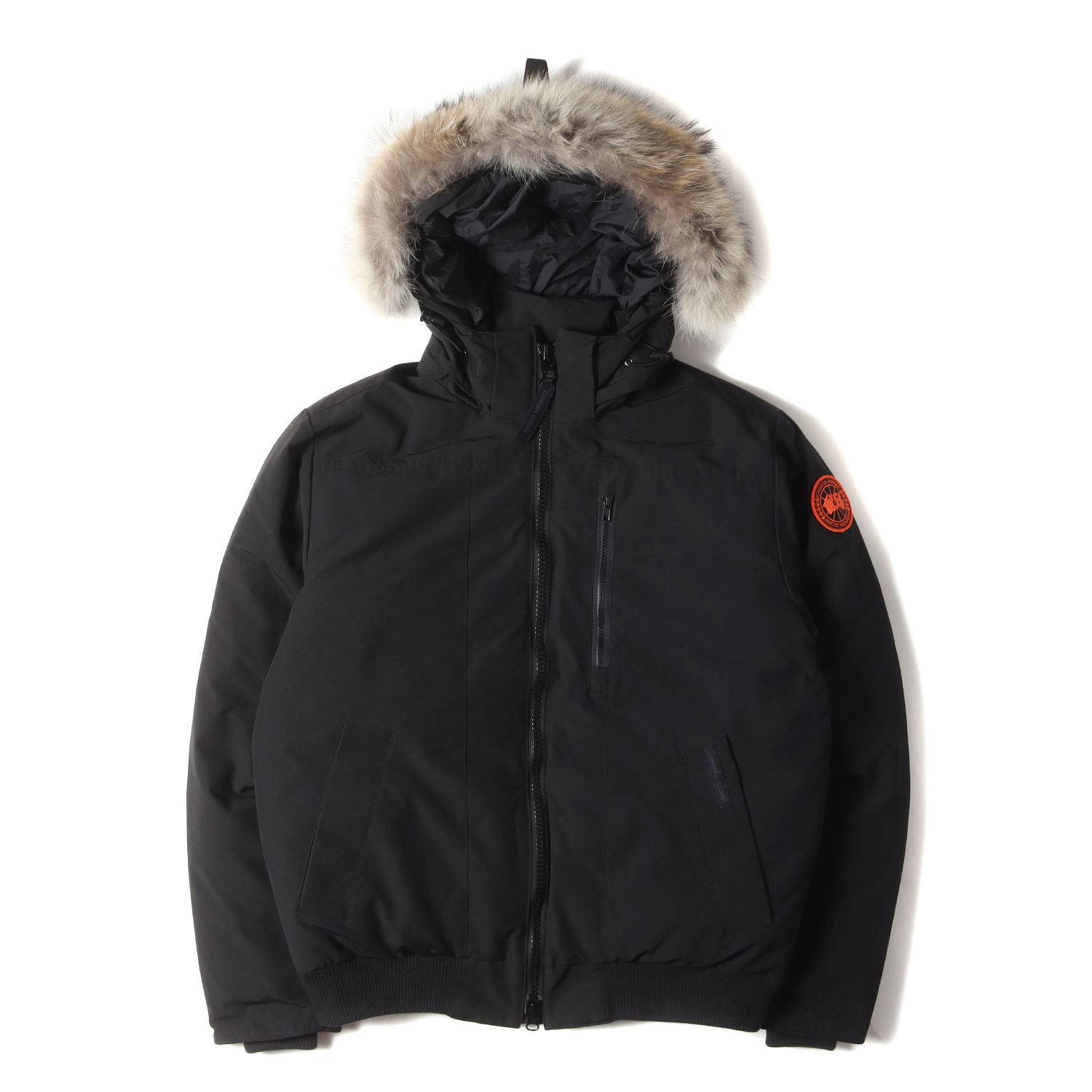 カナダグース！メンズブラックダウンジャケット ファー付きフードXL