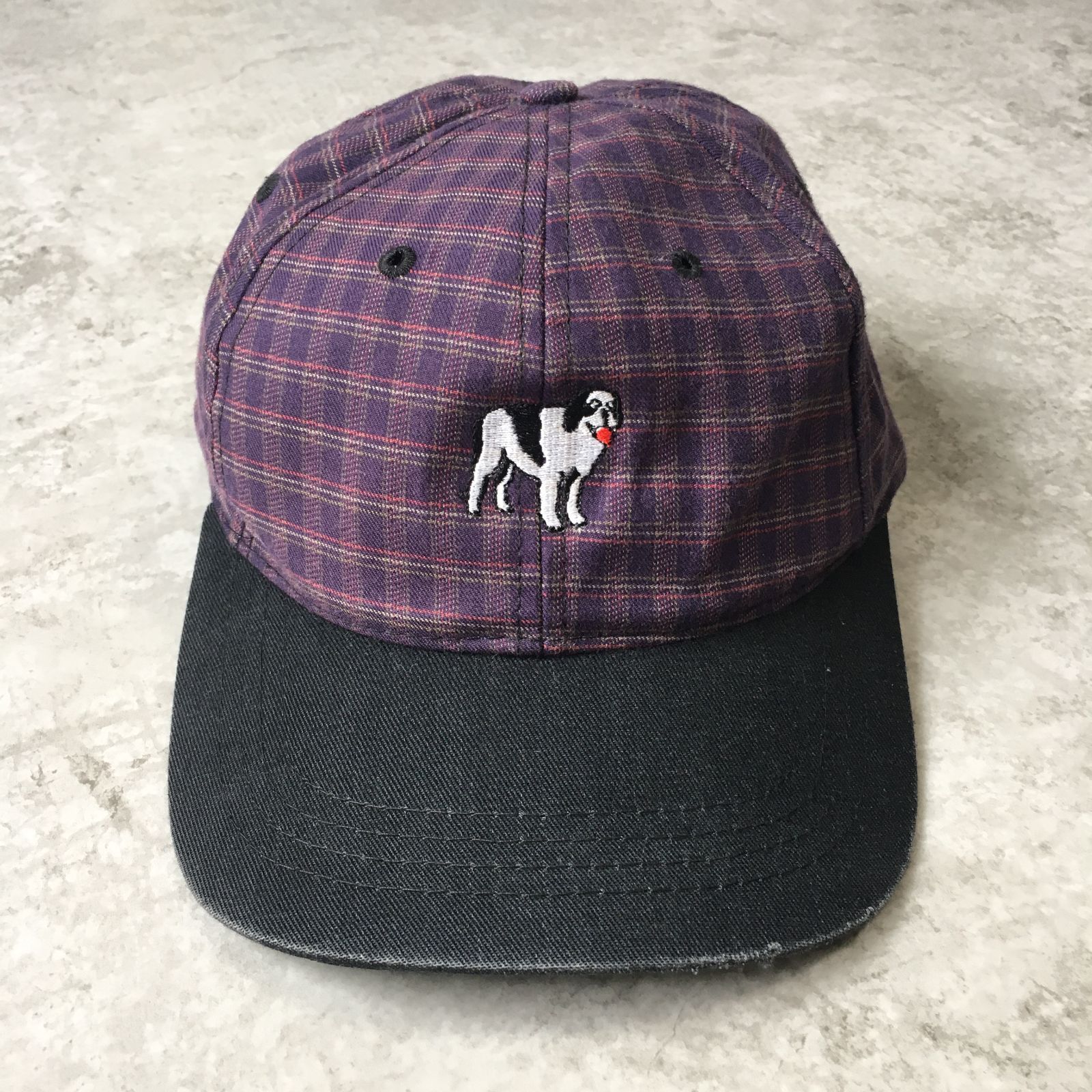 90s ” BIG DOGS ” embroidered Check 2tone 6panel Cap ビックドッグス 犬刺繍 チェック 2トーン 6パネル  キャップ - メルカリ