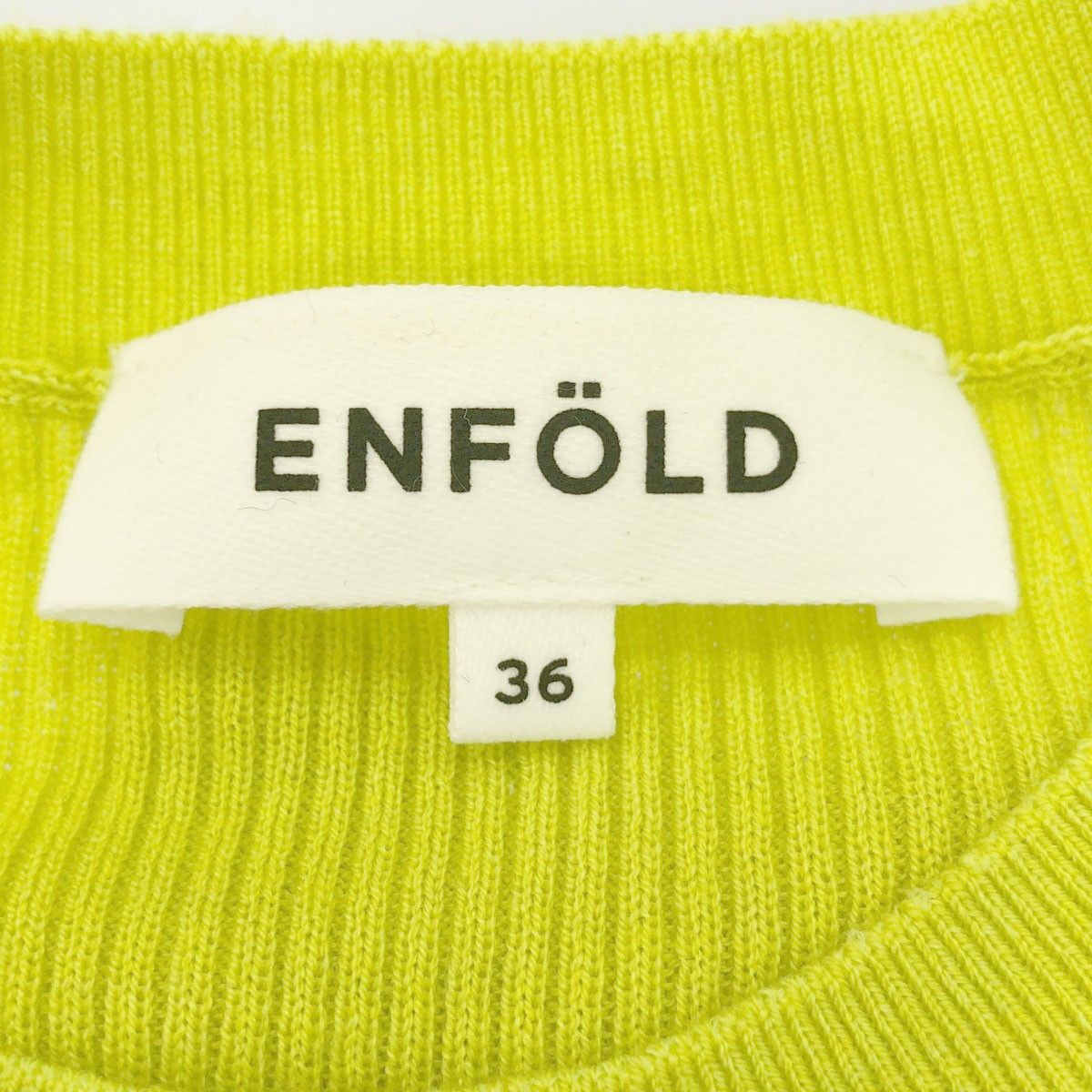 ENFOLD - ENFOLD エンフォルド 22AW プルオーバーニットトップス 300FA233-2720 イエロー 36 ENFOLD エンフォルド 22AW プルオーバーニットトップス 300FA233