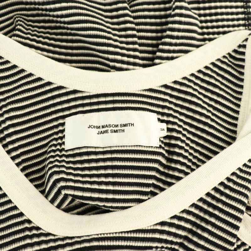 ジョンメイソンスミス ジェーンスミス 25SS COTTON RIB UP AND DOWN TANK TOP ボーダー 38 黒 白 グレー /MI ■OS レディース ジョンメイソンスミス JOHN MASON SMITH ジェーンスミス 25SS