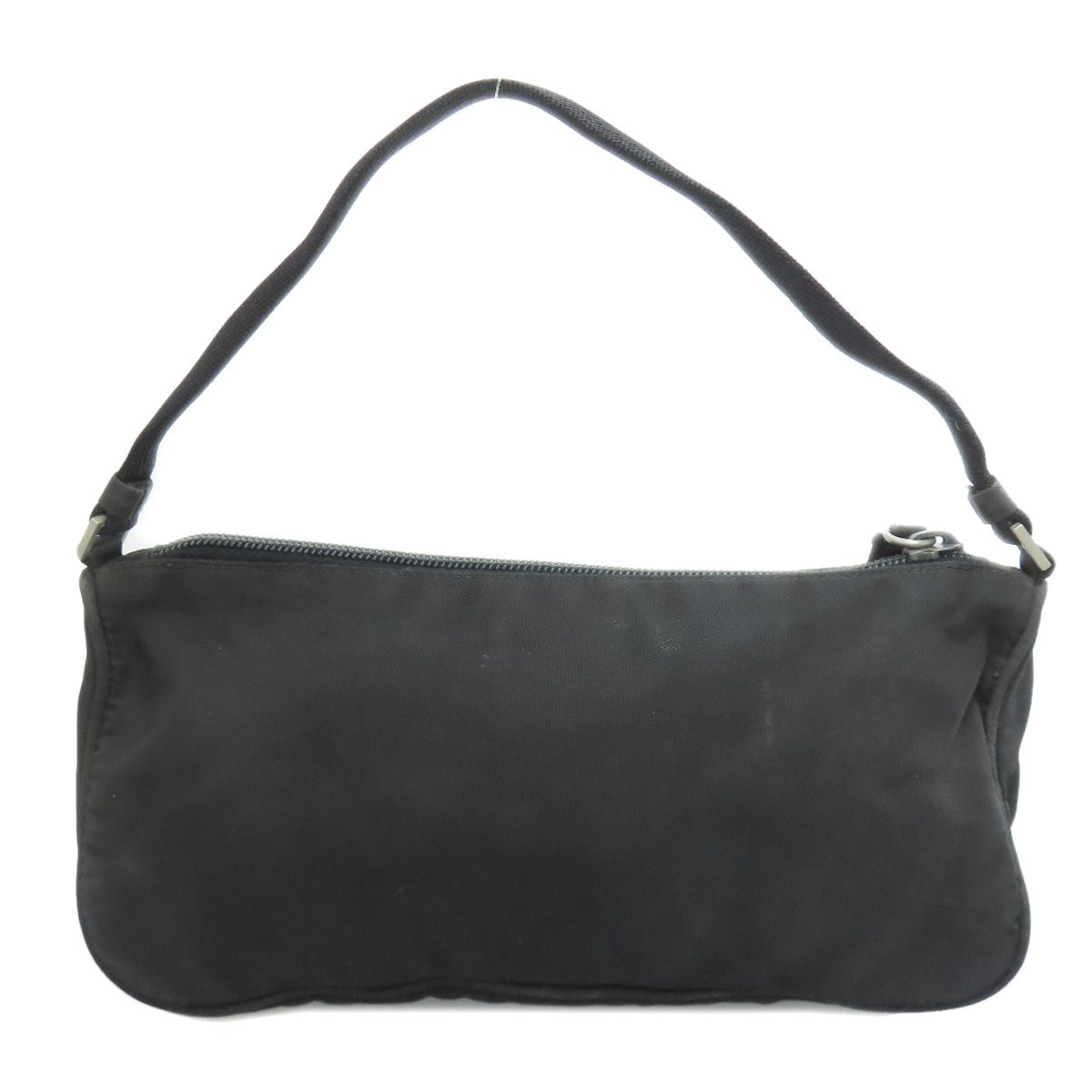 【美品✨】プラダ デカリボン ポーチ ロゴ金具 内総柄 ナイロン 黒色 美品✨】プラダ デカリボン ポーチ ロゴ金具 内総柄 ナイロン 黒色