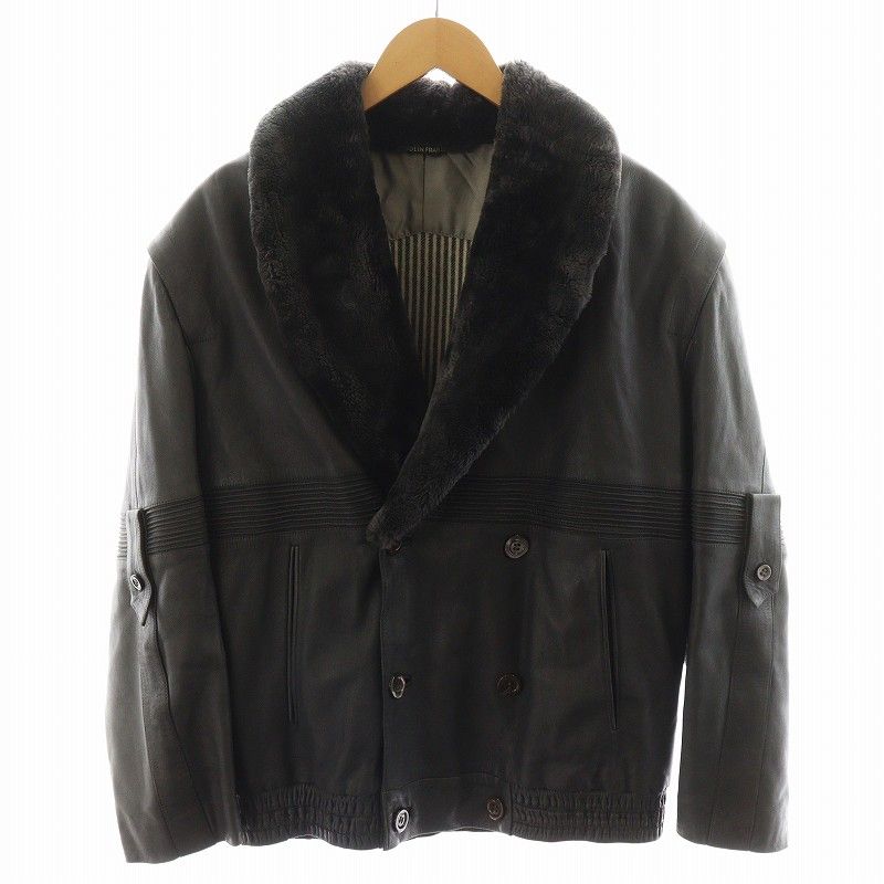 ZILLI ジリ レザージャケット サイズ50 ジリ ZILLI レザージャケット 革ジャン ダブル ファー カシミヤ