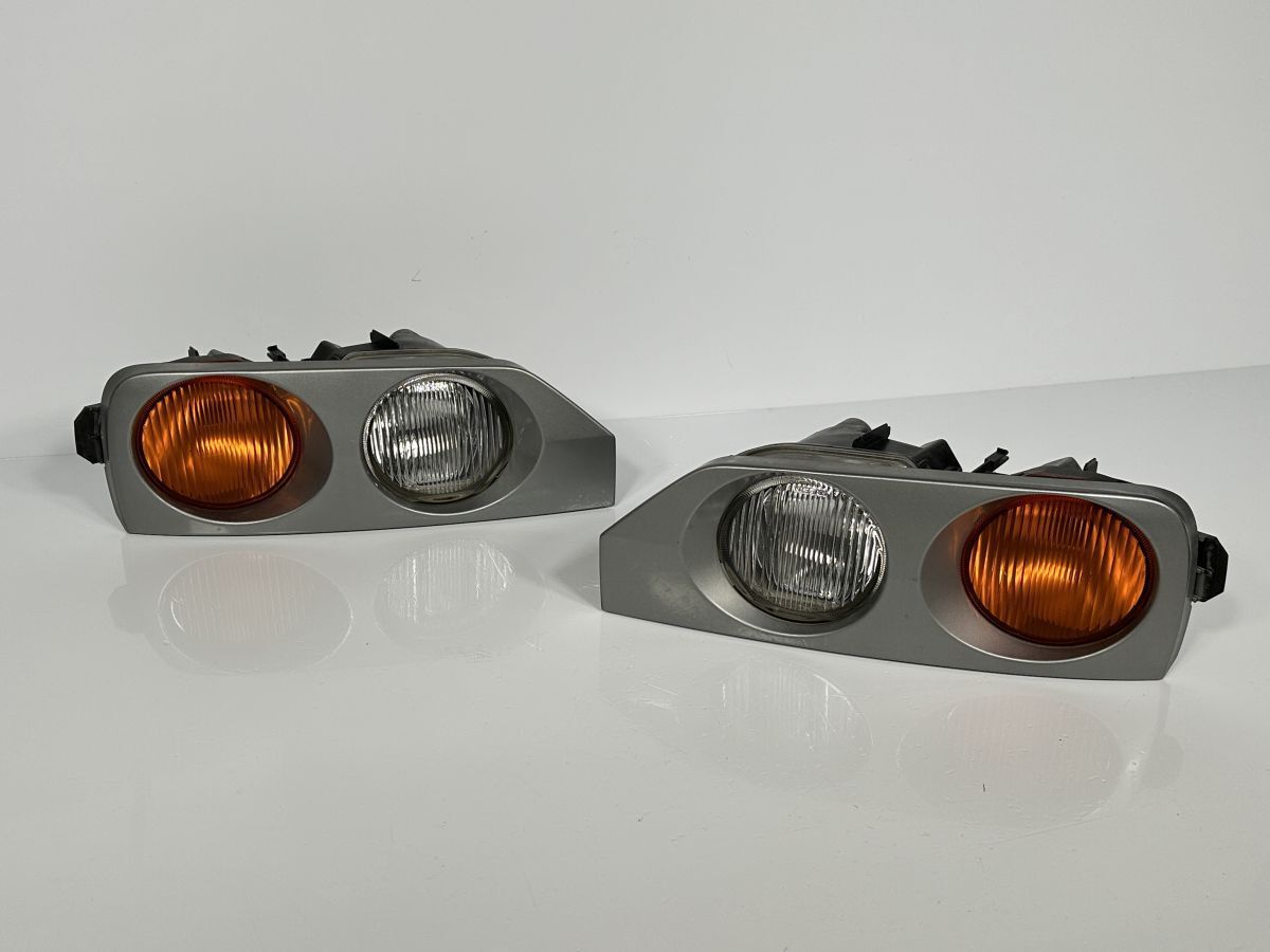 R33系 スカイライン HR33 ECR33 後期 純正 左右フォグランプ フォグライト Assy シルバーメタ 114-66239R 114-66239L 管理27446