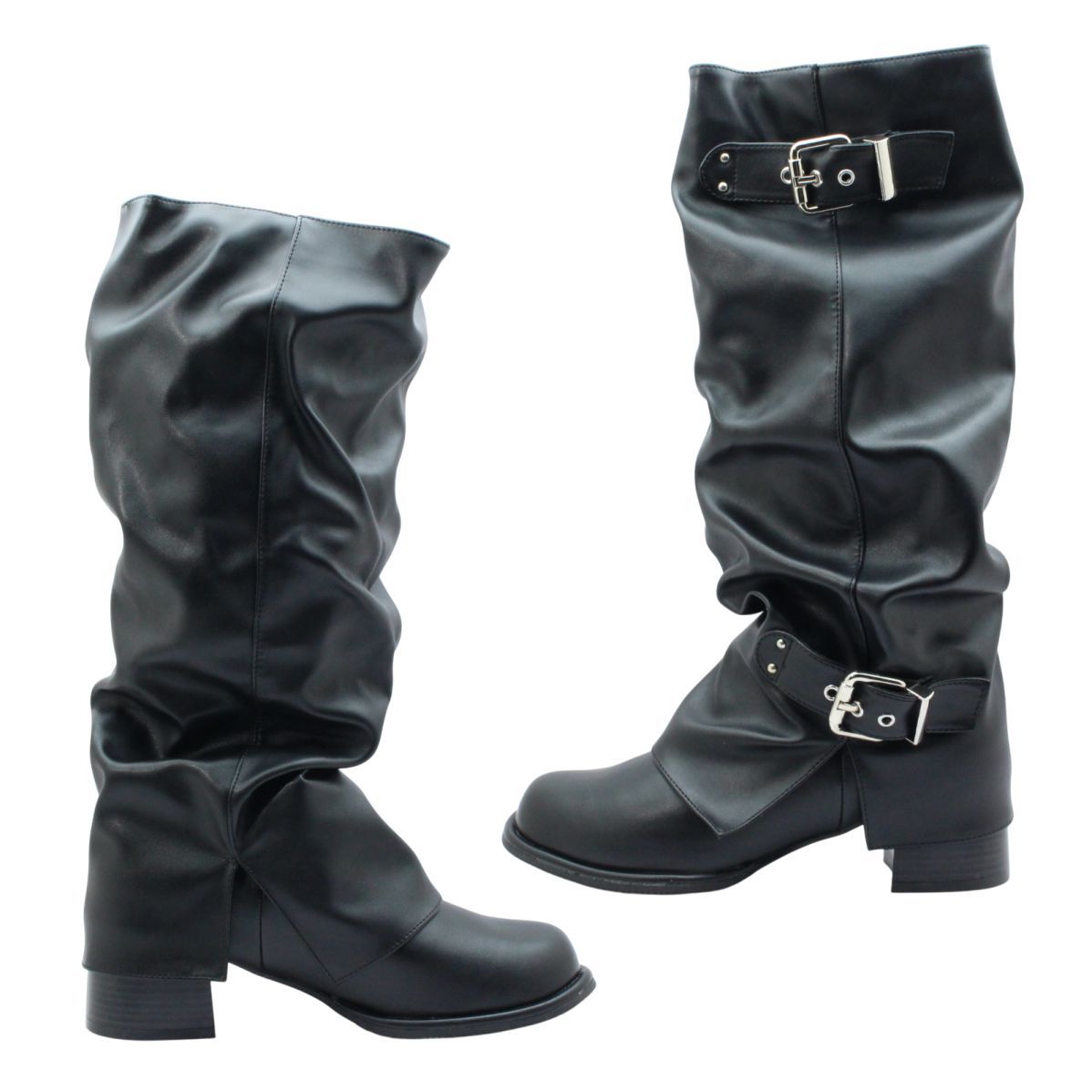 EVOL イーボル IZ 5878 ブラック 黒 レディース ブーツ ロング エンジニア ベルト ソフト 柔らかい 靴 KIN-KAAI_COM