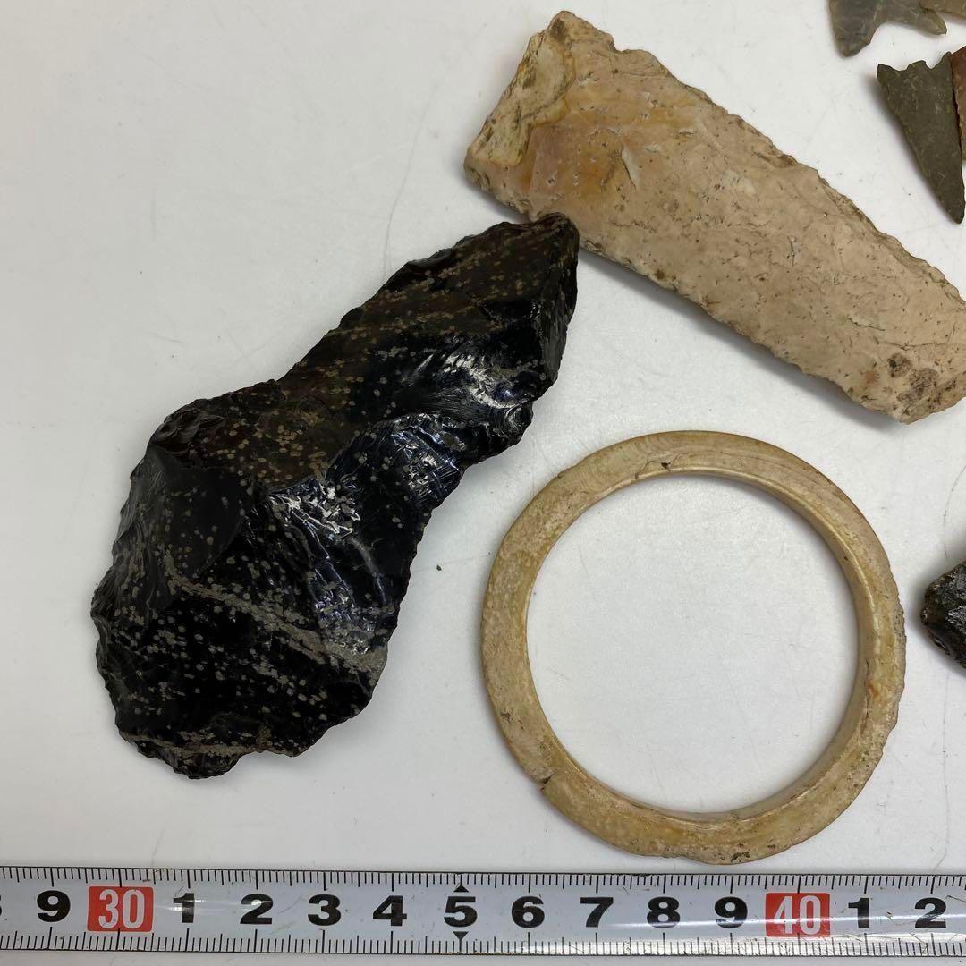 発掘品 古代石器 矢尻などの 品 トヒチ 東さ6-0625