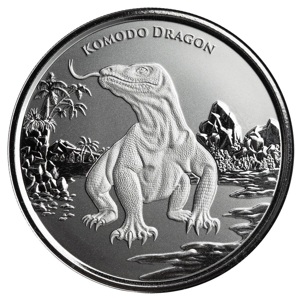 2022年　トケラウ　コモドドラゴン　純銀　1オンス銀貨 保証書・カプセル付き] 2022年 (新品) トケラウ「コモドドラゴン