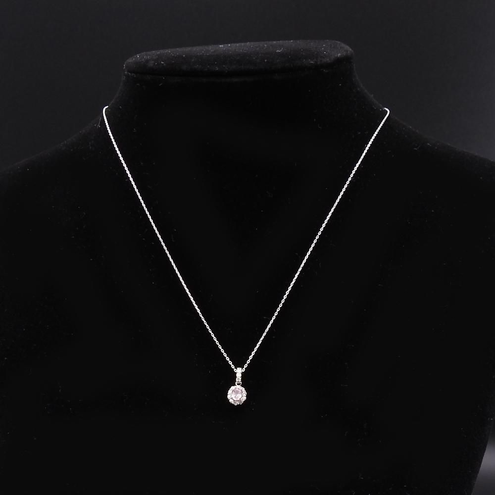 K18WG パパラチャサファイアS 0.16 ダイヤモンド0.13 ネックレス  