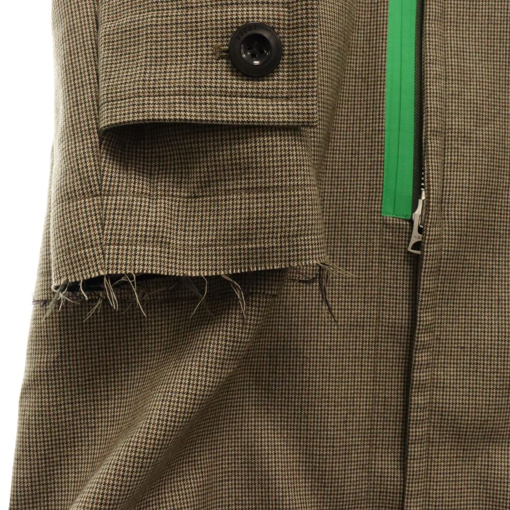 Sacai (サカイ) 22AW Check Bonding Coat 22-02887M 千鳥格子柄 フード