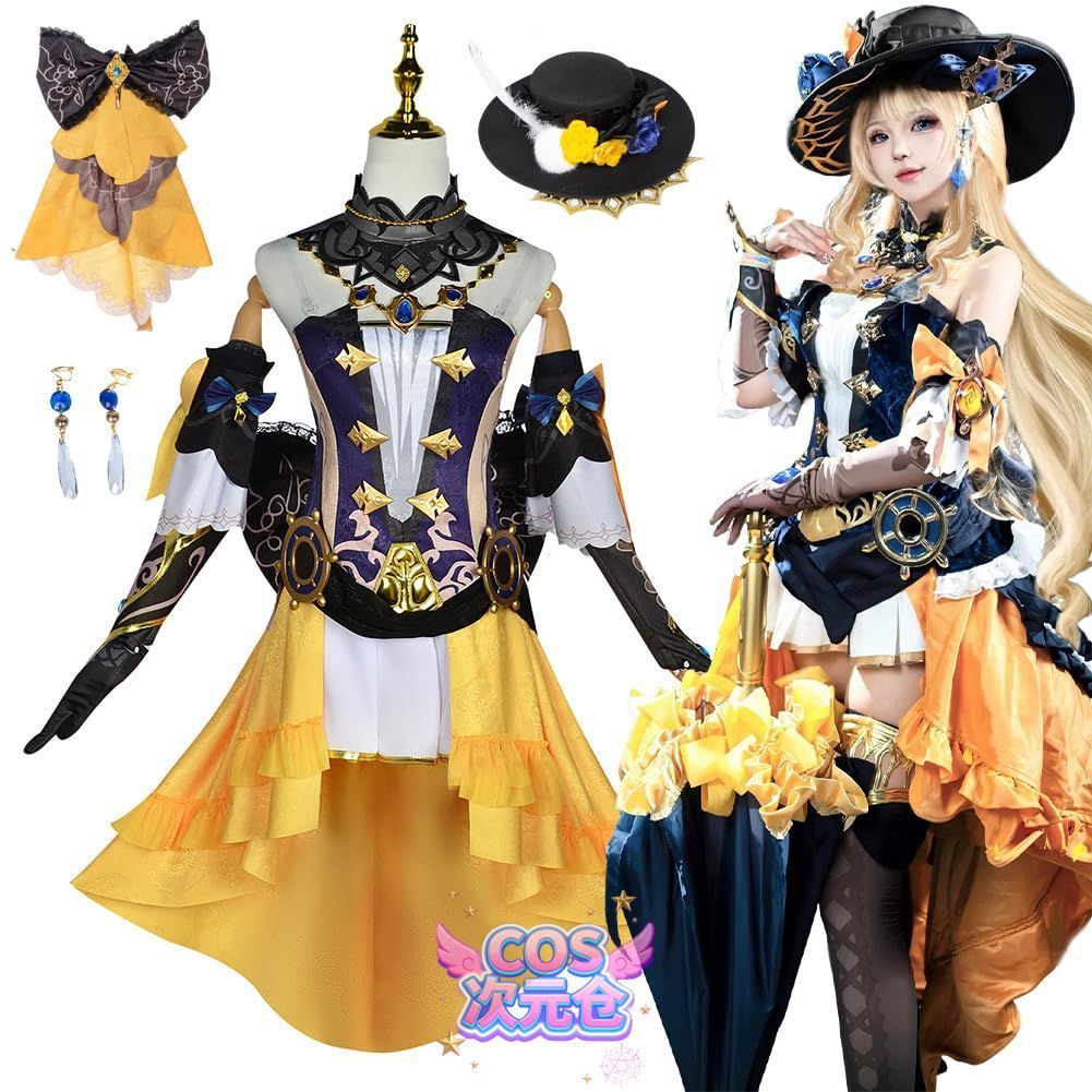 ♥ ナヴィア 衣装 Sieberg 原神 ナヴィア コスプレ衣装 棘薔薇の会 コスプレ ウィッグ付き フルセット コスチューム クリスマス ハロウィーン 大人用 仮装
