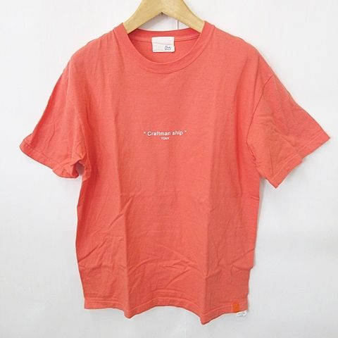 トニータイズサン TONY TaizSun カットソー Tシャツ 半袖 丸首 プリント ロゴ 綿 オレンジ L - メルカリ