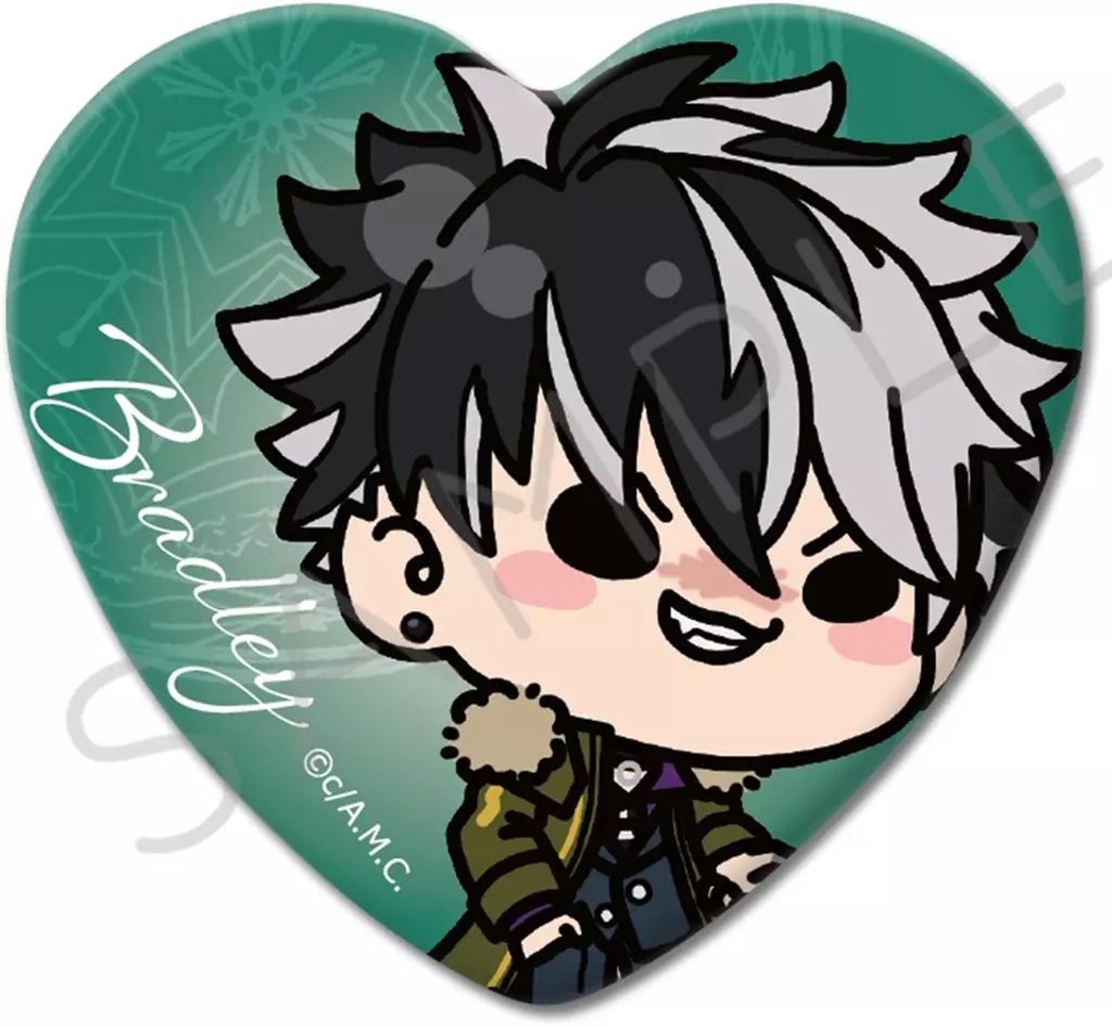 中古】バッジ・ビンズ MI.ブラッドリー ハート型缶バッジ 「魔法使いの