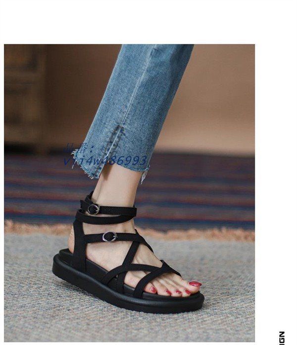 ストラップサンダル ぺたんこ